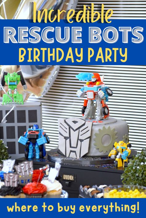 Transformers Party Food, Rescue Bots Cake, Rescue Bots Birthday Party, Rescue Bots Party, Birthday Party For Boys, Vintage Airplane Birthday Party, Birthday Party Ideas For Boys, Rescue Bots Birthday, Vintage Airplane Birthday