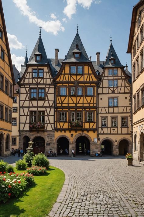 Step Back in Time: Explore These Historical Landmarks in Germany! German Architecture Aesthetic, German Architecture Traditional, Old German Houses, Germany Landmarks, Germany Houses, Germany Buildings, German Buildings, European Landmarks, House In Germany