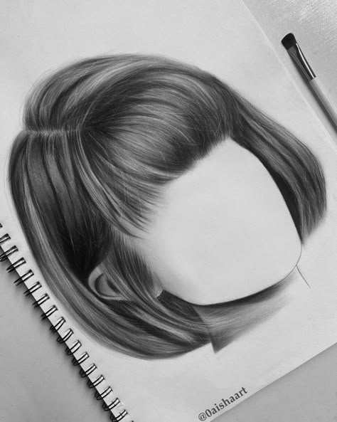 Heir Style, Realistic Hair Drawing, Charcoal Hair, Haircut Names, Pencil Drawing Images, Shading Drawing, Tears Art, Pencil Portrait Drawing, Prismacolor Art