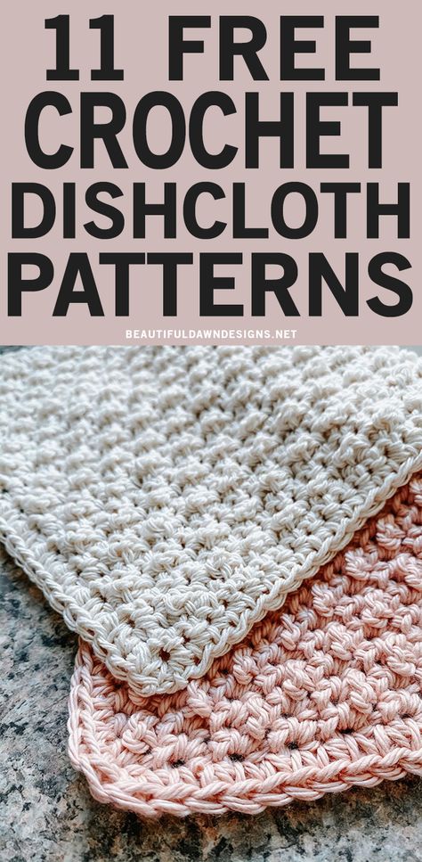 Free Crochet Patterns For Dishcloths, Crochet Cotton Dishcloth, Easy Crochet Dishcloth Pattern, Free Crochet Dishcloth Patterns, Easy Crochet Dishcloth, Free Crochet Dishcloth, Crocheted Washcloths, Crochet Washcloth Free Pattern, Craft For Halloween