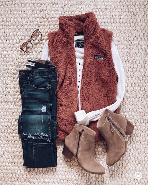 Pijamas Women, Vest Outfit, Cute Fall Outfits, Looks Chic, Casual Fall Outfits, Fall Winter Outfits, Outfit Idea, Outfits Casuales, Casual Fall