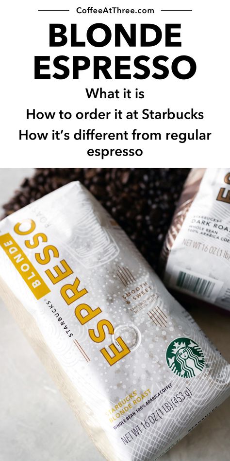 Blonde Espresso: What it is and how to order it at Starbucks Starbucks Blonde Espresso Drinks, Blonde Espresso, Coffee Recipes Hot, Hot Coffee Drinks, Cold Brew Coffee Recipe, Espresso Recipes, Hot Drinks Recipes, Espresso At Home, Caffeine Drinks