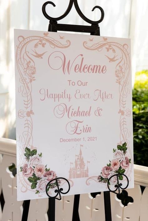 Disney Wedding Signage, Disney Wedding Sign, Disney Wedding Ideas Decorations, Fairy Tail Wedding Theme, Disney Fairytale Wedding, Wedding Jokes, Tiana Wedding, Fairytale Wedding Decorations, Fairytale Wedding Theme