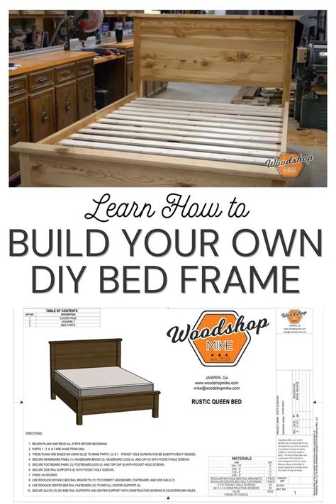 Diy King Platform Bed Frame Plans, Full Size Storage Bed Diy, Building A Queen Bed Frame, Diy Full Size Bed Frame Plans, King Size Bed Diy Plans, 2x4 Queen Bed Frame Diy, Diy Queen Bed Frame With Headboard, Diy Bedframe Queen, Diy King Size Bed Frame Plans