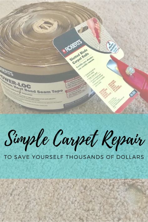 Diy Carpet Repair, How To Bind Carpet Edges Diy, How To Repair Carpet Edges, Carpet Patch Repair, How To Fix Carpet Torn Up By Dogs, Apartment Carpet, Rug Binding, Carpet Repair, House Maintenance