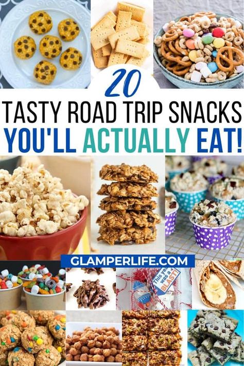 20 Tasty Road Trip Snacks You’ll Actually Eat - Glamper Life Healthy Road Trip Food, Protein Boxes, Easy Vacation Meals, Toddler Road Trip, Camping Meal Planning, No Bake Energy, Healthy Travel Snacks, Picnic Sandwiches, Trip Snacks