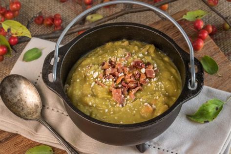 Spanish Pea Soup with Crispy Ham Stracciatella Recipe, Split Pea And Ham Soup, Ina Garden, Perfect Roast Chicken, Pea And Ham Soup, Ina Garten Recipes, Christmas Ham, Ham Soup, Split Pea Soup