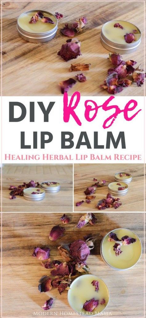 Diy Lipbalm, Herbal Lip Balm, Lip Balm Recipe, Diy Lip Balm Recipes, Lip Care Diy, Lip Scrub Recipe, Balm Recipe, Diy Fleur, Rose Lip Balm