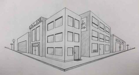 perspective-drawing Two Point Perspective House, Perspective Drawing Ideas, 2 Point Perspective City, Sketch Building, 2 Point Perspective Drawing, House Drawings, Perspective Images, Perspective Sketch, Leigh Ann