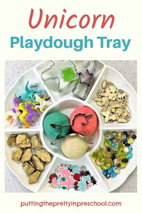 An inviting, magical unicorn playdough tray early learners will love. The best homemade playdough recipes are featured. Unicorn Playdough, Unicorn Activities, Best Homemade Playdough Recipe, Sensory Dough, Homemade Playdough Recipe, Playdough Recipe, Homemade Playdough, Preschool Christmas, Magical Unicorn