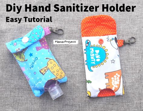 Cute Hand Sanitizer Holders, Hand Sanitizer Keychain, Kite Making, Sanitizer Holder, Sewing To Sell, Keychain Holder, Sewing Machine Projects, Hand Sanitizer Holder, Felt Crafts Diy