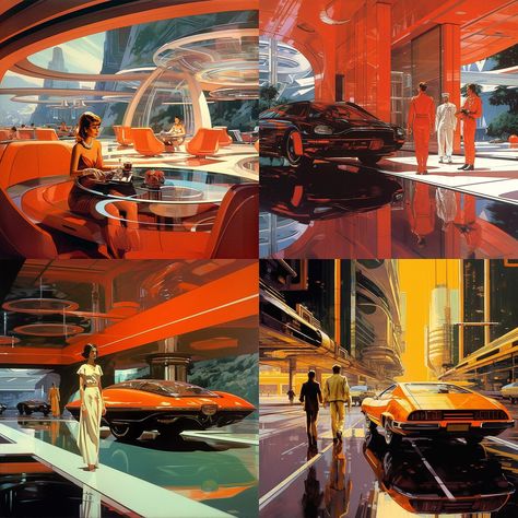 Syd Mead style in Midjourney AI (V5.1, V5, V4, niji 5) | Designers | Industrial Designers | | | Andrei Kovalev's Midlibrary Syd Mead Concept Art, Syd Mead Art, Famous Illustrators, Future Noir, Scifi Design, Folio Ideas, Cassette Futurism, Syd Mead, Art Spiegelman