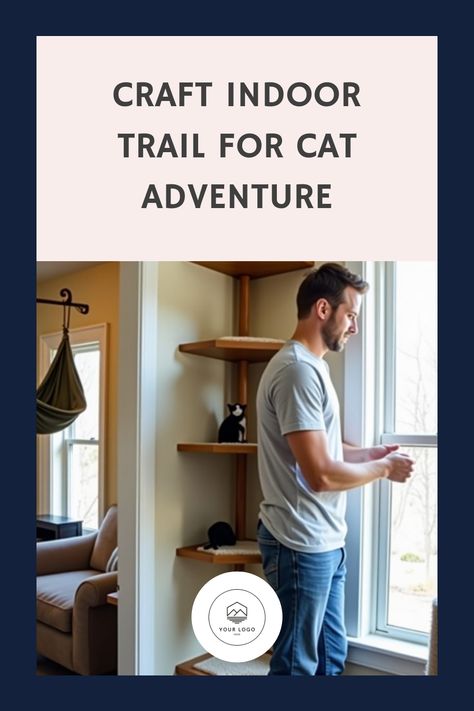 Man adjusting a cat climbing shelf beside a window in a living room. Cat Room Ideas Diy, Elevated Pathway, Diy Cat Wall Ideas, Diy Cat Wall, Cat Room Ideas, Build Shelves, Cat Adventure, Safe Playground, Cat Perch