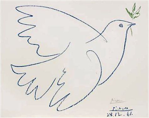 Picasso Dove Color Picasso Dove Of Peace, Picasso Dove, Picasso Blue, Peace Illustration, Lithograph Print, Religious Art, Pablo Picasso, Paloma, Classic Art