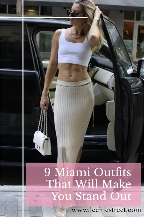 9 Miami Outfits That Will Make You Stand Out. Looking for vacation outfit ideas for to miami. Plenty of miami outfit and miami outfit vacation looks for daytime and nighttime. Lots of chic vacation outfit idea for vacation outfit summer to miami beach. Plenty of nighttime clubbing outfits for winter in miami. #miamioutfitideas #miamioutfits #vacationoutfit #miamibeachoutfits Brunch Miami Outfit, Miami Winter Outfits 2023, Miami Fall Outfits 2023, Miami Daytime Outfits, Miami Fashion 2024, Winter In Miami Outfits, Miami Outfits December, Miami In December Outfits, Clubbing Outfits For Winter