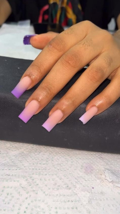 Cute Nail Designs Almond, Lavender Nails Ideas, Acrylic Nails Lavender, Nail Color Ideas For Summer, Ombre Nail Design, Purple Ombre Nails, Nail Color Ideas, Purple Acrylic Nails, Acrylic Toe Nails