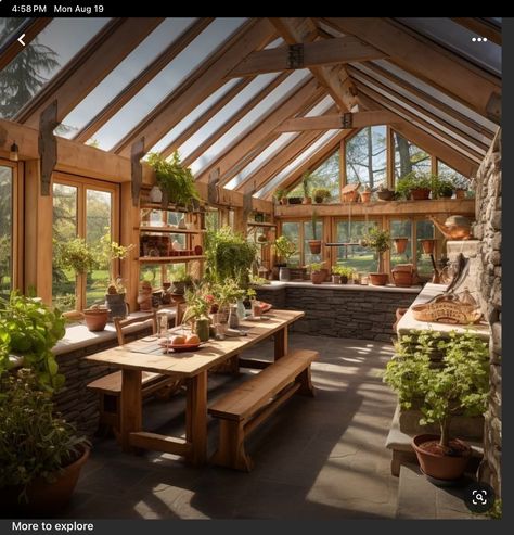 Timber Frame Greenhouse, Dream Backyard Garden, Creamy Scrambled Eggs, Amazing Furniture, Home Greenhouse, Backyard Greenhouse, Greenhouse Plans, Garden Greenhouse, Greenhouse Gardening