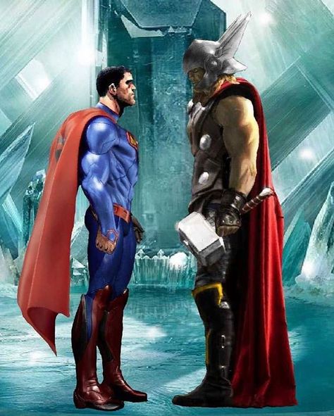 Who do you think would win in a fight between Thor and Superman? 🤔 No kryptonite for Thor. 😏 Let me know in the comments down below!👇🏻❤️ .… Thor Vs Superman, Thor Comic Art, Marvel And Dc Crossover, Thor Comic, Marvel Comics Superheroes, Marvel Superhero Posters, Best Superhero, Marvel Vs Dc, Marvel Comics Art