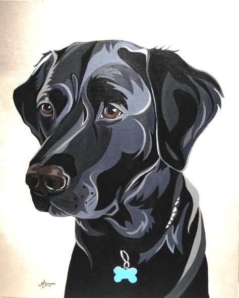 Black Lab Painting Easy, Dog Paintings Acrylic Easy, Lab Pit Mix, Angel Wings Drawing, Pin Anime, Labrador Art, Wings Drawing, Pop Art Portraits, Dog Poster