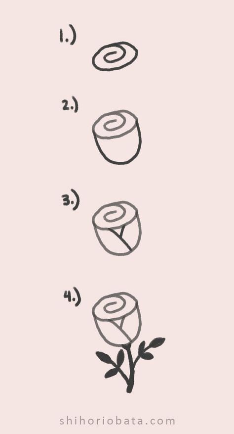 15 Easy Rose Drawing Ideas Step By Step Drawing Rose, Doodle Roses Easy, How Do You Draw A Rose, Small Rose Drawing Simple, Basic Rose Drawing, Rose Drawings Simple, Drawn Roses Simple, Drawing Of Roses Easy, Rose Doodle Art