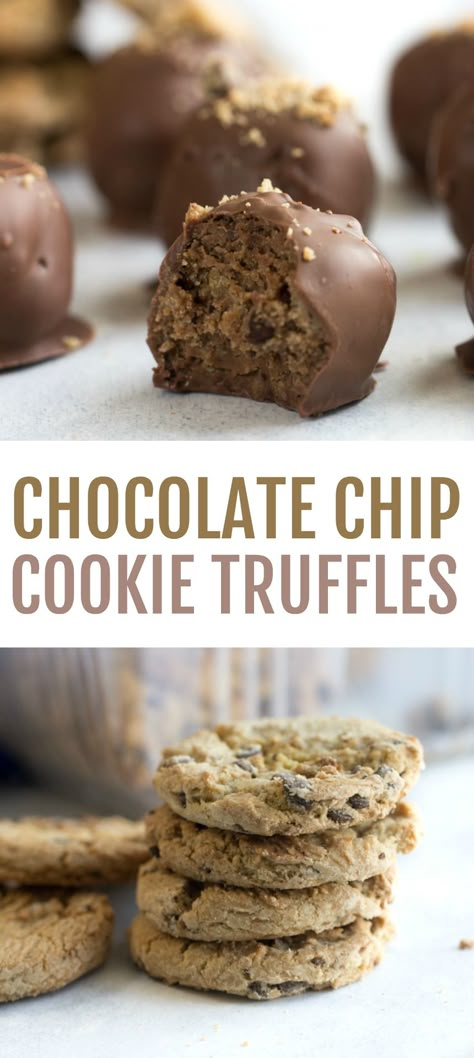 Chocolate Chip Cookie Truffles Chocolate Chip Cookie Truffles, Chips Ahoy Truffles, Cookie Crumb Truffles, Store Bought Cookies, Six Sisters Recipes, Cookie Truffles, Truffle Cream, Truffle Cookies, Bake Ideas