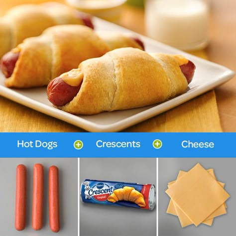 Kolache With Crescent Rolls, Crescent Roll Hot Dogs Pillsbury, Pillsbury Weiner Wraps Recipes, Crescent Dogs Pillsbury, Weiner Wraps Crescent Rolls, Weiner Wraps, Lawson Food, Hot Dog Crescent Rolls, Crescent Dogs