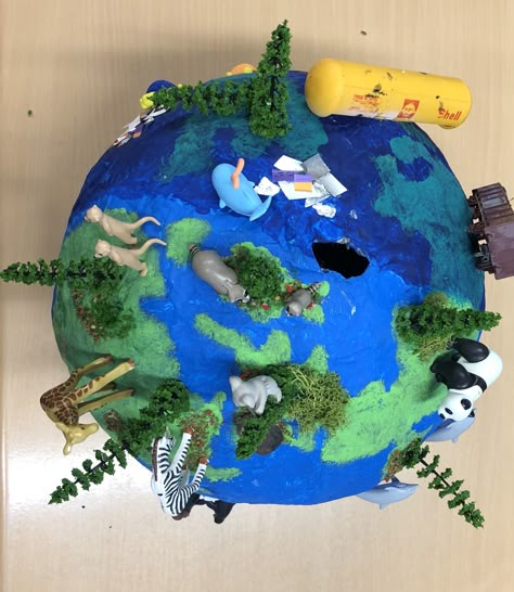 Sharing The Planet Pyp, Earth Diorama, Earth Day Illustration, Solar System Ideas, Den Zeme, Sharing The Planet, Diorama Project, Earth Projects, Preschool Prep