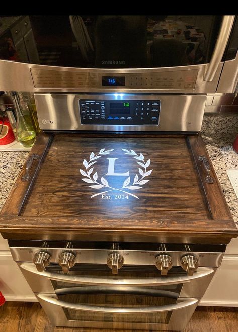 Farmhouse Stove, Gas Stove Top Covers, Wooden Stove Top Covers, Stovetop Cover, Wooden Stove, Stove Covers, Noodle Boards, Gas Stove Top, Kitchen Storage Space