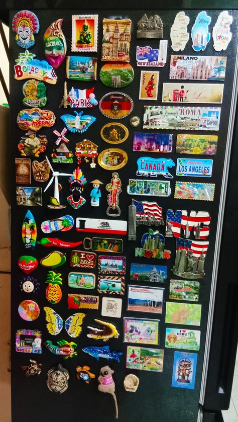 Fridge magnets of places in the Philippines and of different countries abroad. Fridge Magnets Aesthetic, Places In The Philippines, Magnetic Personality, Travel Room, Republic City, Artisan Decor, Doll Museum, Teachers Lounge, Random Crafts