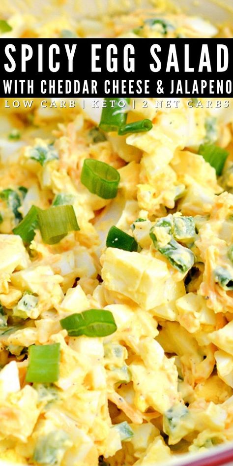 Egg Salad With Cheese, Egg Salad Recipes, Egg Salad With Cream Cheese, Cucumber Egg Salad, Jalapeno Egg Salad, Spicy Egg Salad, Eggs And Jalapenos, Keto Egg Salad Sandwich, Egg Salad Stuffed Peppers