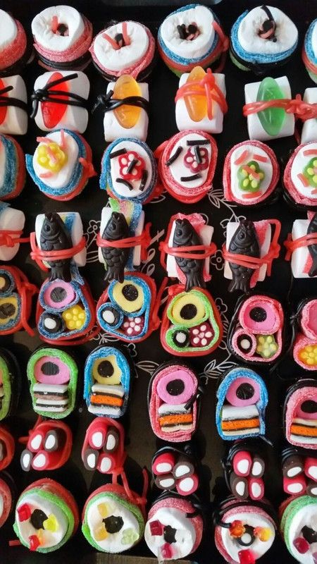 If you're looking for an exciting party theme that will keep kids active and engaged, a ninja warrior birthday party might be just what you need. Sushi Images, Candy Sushi Rolls, Sushi Candy, Ninja Birthday Party Ideas, Sweet Sushi, Ninja Birthday Party, Candy Sushi, Fish Candy, Dessert Sushi