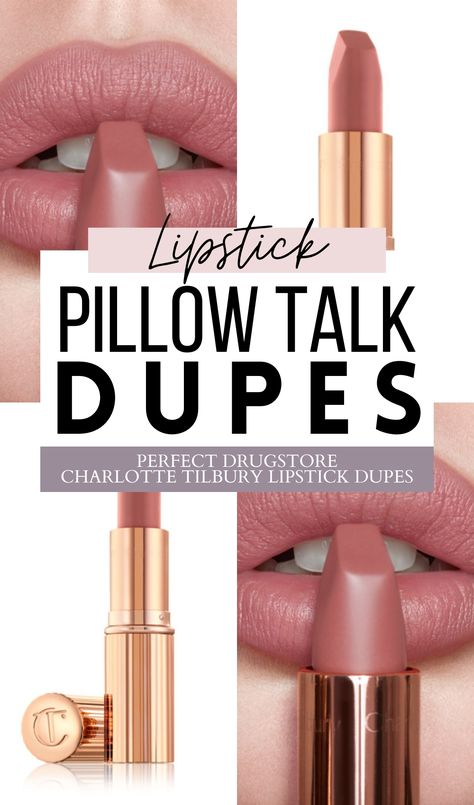 Discover the best drugstore Charlotte Tilbury Pillow Talk lipstick dupes from British, French and American drugstore makeup brands - from Maybelline lipsticks to Milani and Wet n Wild lipsticks, you'll find here much cheaper options for Pillow Talk dupes! best drugstore lipsticks | cheap makeup brands | affordable nude lipstick for fair skin | best light mauve lipstick shades for indian skin | charlotte tilbury matte revolution lipstick shades for pale skin | best lipsticks for redheads Nude Lipstick Charlotte Tilbury, Loreal Montmartre Lipstick, Best Pink Brown Lipstick, Maybelline Matte Lipstick Shades, Peachy Pink Lipstick Drugstore, Milani Naturally Chic Lipstick, Drugstore Wedding Lipstick, Natural Looking Lipstick, Best Lipstick Shades For Fair Skin