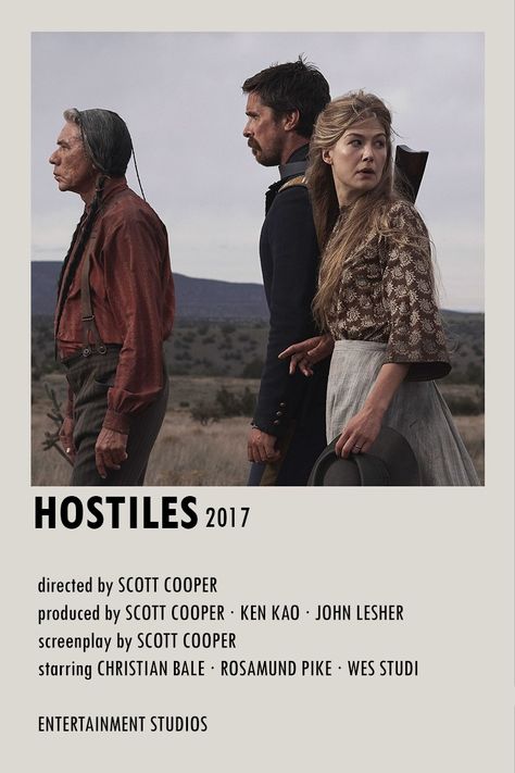 Christian Bale Movies, Hostiles Movie, Minimalistic Polaroid Poster, Wes Studi, Date Night Movies, Cinema Quotes, Movie To Watch List, New Movies To Watch, Film Posters Minimalist