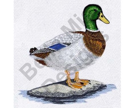 Duck Embroidery, Etsy Embroidery, Wild Duck, Hand Embroidery Projects, Mallard Duck, Design Embroidery, Little Designs, Mallard, Embroidery Projects