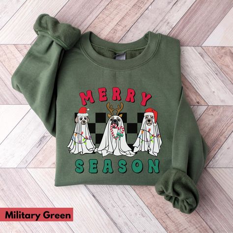 Christmas ghost dog shirt, Dog mama sweatshirt, Funny Holiday Pet Lovers Gift, Dog Christmas sweatshirt, merry woofmas sweatshirt Merry Woofmas, Add Humor, Christmas Ghost, Christmas Attire, Dog Mom Sweatshirt, Ghost Dog, Adorable Dogs, Funny Holiday, Pet Holiday