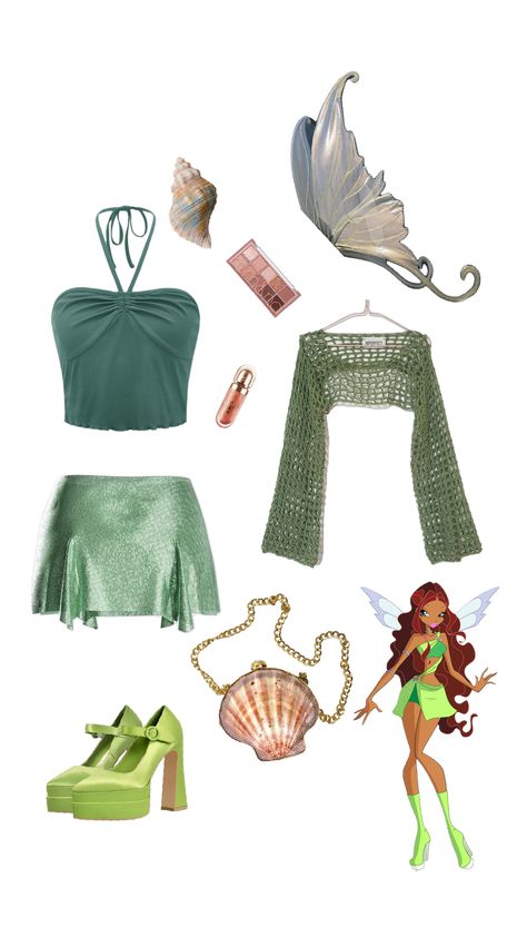 Charmix winx inspirational outfit - Layla/Aisha Winx | #winxclub #layla #aisha Aisha Winx Club Costume, Winx Cosplay, Aisha Winx, Halloween Party Outfits, Club Outfit Ideas, Fairy Costume, Winx Club, Club Outfits, Halloween Outfits