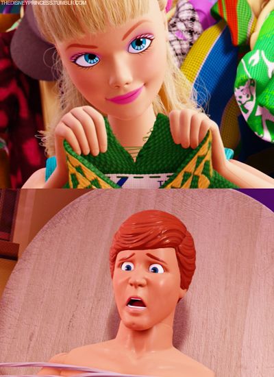 U ~ Runner-up for Funniest Pixar Moment = Barbie threatens Ken. Disneybound Couples, Toy Story Barbie, Andy's Room, Toy Story 1995, Ken Barbie, Toy Story 3, Old Disney, Never Grow Up, To Infinity And Beyond