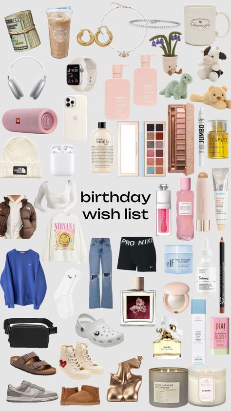 #birthday my birthday wish list 2023 #makeup #beauty #perfume #clothes #outfits #jellycats #candles #trending #tiktok Birthday Wish List Ideas, Christmas Wish List Ideas, Preppy Christmas List, Wish List Ideas, Birthday Wish List, Xmas List Ideas, Girly Christmas Gifts, Cute Christmas Ideas, Preppy Gifts