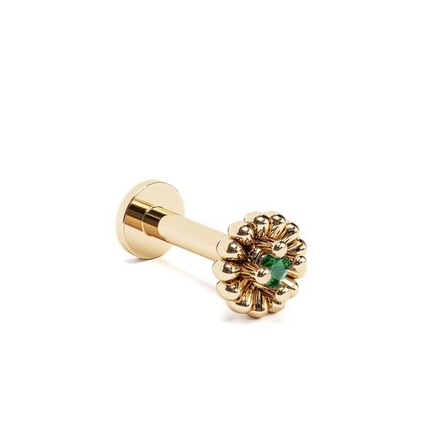 PRICES MAY VARY. 【Materials】: 14K Yellow Gold | Lab Grown Emerald 【Measurements】: Emerald size: 1.3mm 【Please note】: This stud is sold singly. 【Comfort and Style】: Perfectly designed to fit comfortably and add a stylish touch. High-quality craftsmanship ensures durability and a secure fit. A must-have accessory for piercing enthusiasts. 【Made for daily wear】: This flat back stud is made for daily wear and will beautifully compliment all your favorite outfits. A beautiful flat back stud earring t Flat Back Earrings Studs, Helix Stud Earrings, Conch Piercing Stud, Earring Cartilage, Unique Studs, Tragus Conch, Flat Back Earrings, Body Jewelry Piercing, Earring Post