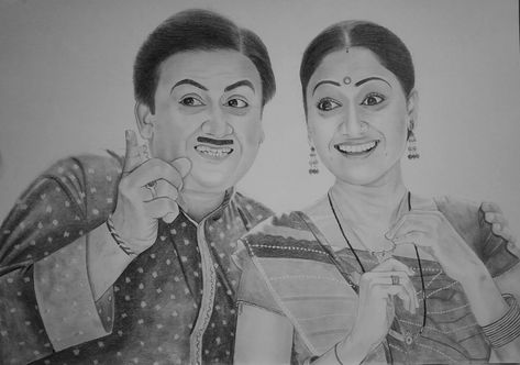 Dilip joshi Jethalal Daya, Pencil Sketch, Pencil, Sketch, Couple Photos, Quick Saves, Art