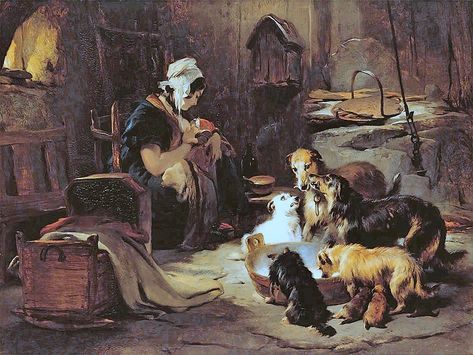 Breakfast Painting, Edwin Landseer, Baby Painting, Loyal Dogs, A Bull, Oil Painting Reproductions, Victorian Art, British Art, Handmade Oil