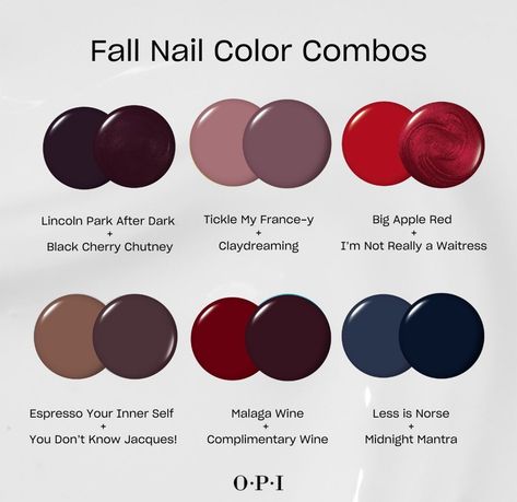 Mani Pedi Color Combos, Short Fall Nail Designs, Short Fall Nail, Fall Nail Color, Nail Color Combos, Opi Nail Colors, Nail Colors Winter, Autumn Look, Pretty Hands