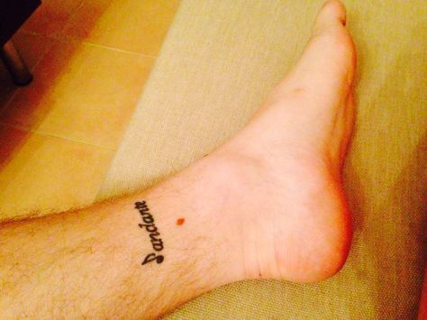 'Andante' tattoo on foot - musical term for 'at a walking pace' Andante Tattoo, Tattoo On Foot, Foot Tattoos, Tattoo On, Fish Tattoos, Jesus Fish Tattoo, Tattoo Quotes, Musical, Walking