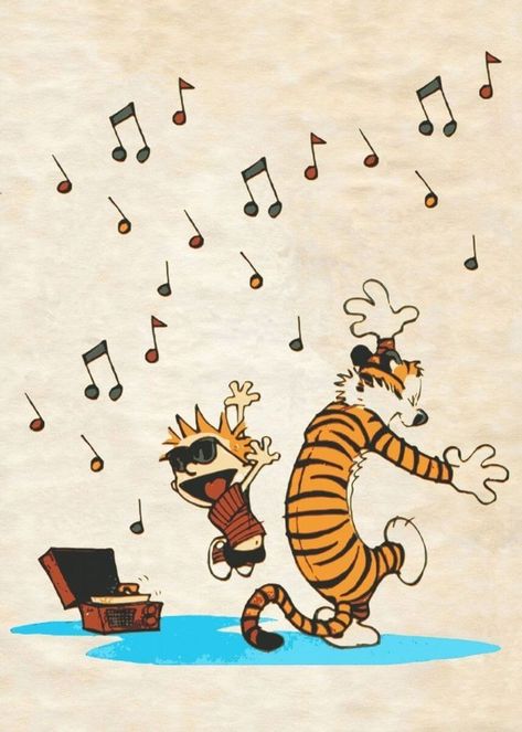 Calvin And Hobbes Tattoo, Calvin And Hobbes Wallpaper, Calvin Und Hobbes, Calvin And Hobbes Quotes, Calvin And Hobbes Comics, Calvin Hobbes, Dance Poster, Bd Comics, Calvin And Hobbes