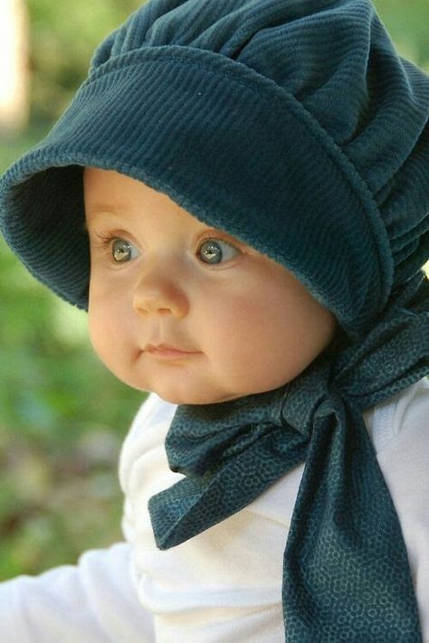 Pola Topi, Diy Sy, Baby Bonnets, Blue Corduroy, Baby Bonnet, Baby Sewing, Baby Pictures, Baby Hats, Baby Love