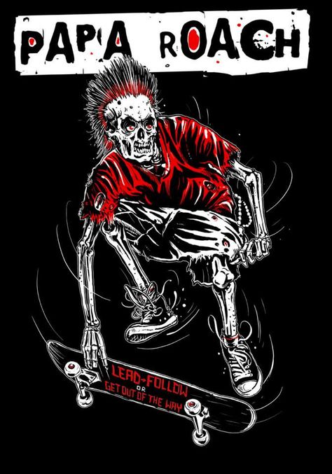 Papa Roach by Rafal Wechterowicz Papa Roach Poster, Rock Music Quotes, Christian Drawings, Papa Roach, Breaking Benjamin, Sara Bareilles, Hollywood Undead, Garth Brooks, Grunge Band