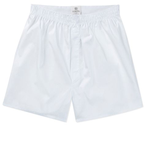 Sunspel Traditional Classic LONG CUT BOXER SHORTS #boxershorts #longcut #sunspel Price: £33.99 Classic Boxers The boxer short originated in the United States where it was first worn by boxers to give them comfort around the waist and ease of movement during bouts. Sunspel introduced the boxer short as an underwear garment to Britain in 1947 and was responsible for the pair so memorably exposed by Nick Kamen in the Levi's 'laundrette' commercial of 1982. They continue to remain true to our origin Sock Suspenders, Cotton Boxer Shorts, The Boxer, Long Cut, Boxer Shorts, Fine Fabric, White Shorts, Levi's, Extra Large