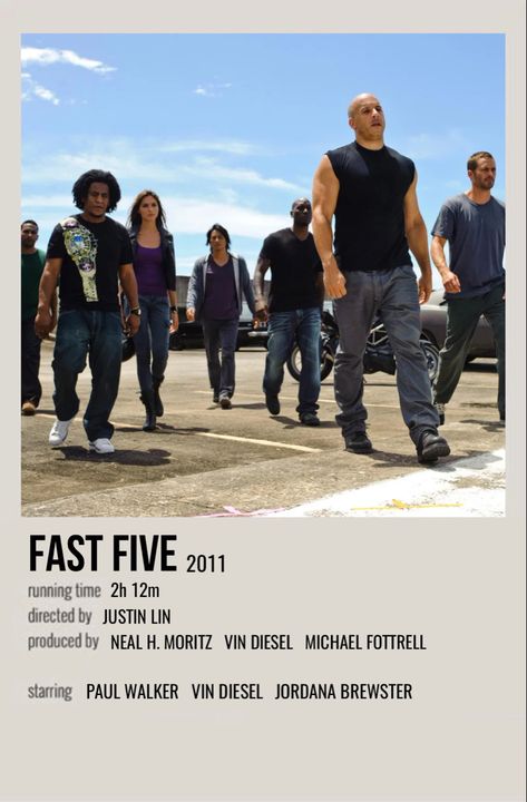 Fast & Furious 5, Polaroid Movie Poster, Movie Fast And Furious, Movie Character Posters, Fast And Furious Cast, Fast And Furious Actors, Fast Five, Furious Movie, Fast 5