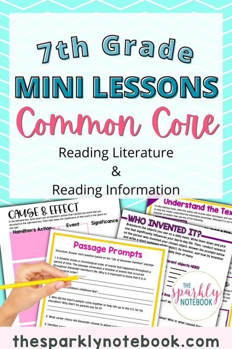 MIddle School ELA teachers everywhere can rejoice, knowing that these Common Core Standard aligned mini-lessons include all you need to ensure your students are mastering the standards. From reading literature to reading information, there are student practice pages and assessments for each standard. Head to my blog now to learn more about these 7th grade ELA instructional resources! Middle School Poetry, Data Walls, Poetry Middle School, 7th Grade Reading, 7th Grade English, School Poetry, Middle School Lesson Plans, Poetry Unit, Common Core Ela