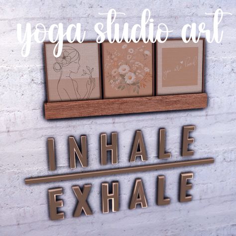 Yoga Studio Wall Art | Patreon Sims 4 Sauna Cc, Sims 4 Yoga Studio, Sims 4 Yoga Cc, Sims 4 Cc Yoga, Sims 4 Cc Decor Wall Art, Wall Art Doodle, Sims Clutter, Sims Furniture, Clothes Cc